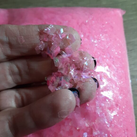 Pink Cellophane Iridescent Glitter Confetti Flakes - 30 Grams - Picture 2 of 6